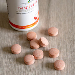 ImmuPro chewable tabs packaging label close-up for product details