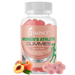 Impact Women’s Athletic Gummies packaging showing vegan branding and label