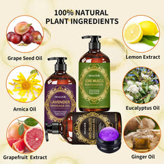 INALIER sore muscle oil bottle aiding relaxation and hydration