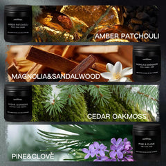 Inayou Pine Clove candle close-up highlighting bold, refined aroma