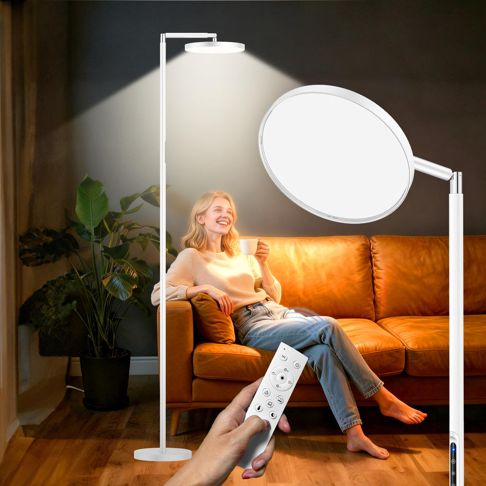 Incolumitas Floor Sun Lamp delivers full-spectrum light for bright indoor illumination.