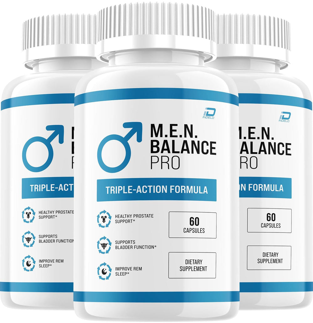 Indelo M.E.N Balance Pro bottle front for daily wellness.