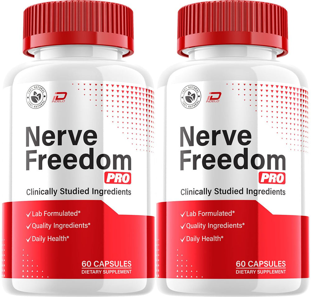 Indelo Nerve Freedom Pro bottle shown for easy daily nerve support.