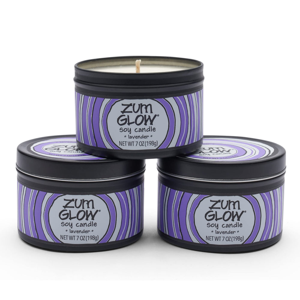 Indigo Wild Zum Glow Lavender Candle pack offers a long-lasting, relaxing scent in a three-pack.