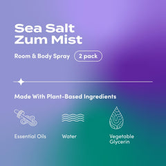 Indigo Wild Zum Mist room spray bottle shown in mist action