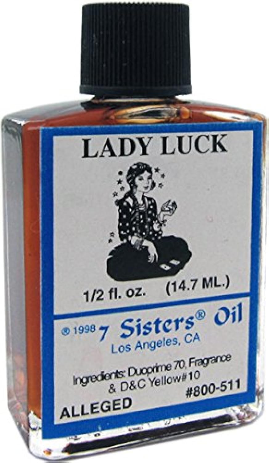INDIO 7 Sisters Lady Luck oil bottle used for rituals to invite good fortune.