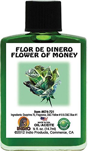 INDIO Flor De Dinero oil bottle for rituals and meditation sessions.