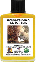 INDIO Oil - Reject Evil half-ounce bottle for personal rituals and altar tool anointing.