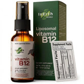 Inerth Naturals B12 spray bottle front view highlighting convenient energy support