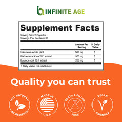 INFINITE AGE certificate of analysis page highlights transparency and purity.
