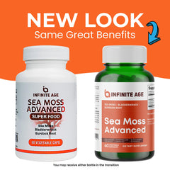 INFINITE AGE capsules being poured demonstrates easy daily dosage.