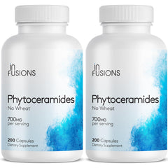 Infusions International Phytoceramides bottle closeup highlighting plant-derived ceramides for skin support