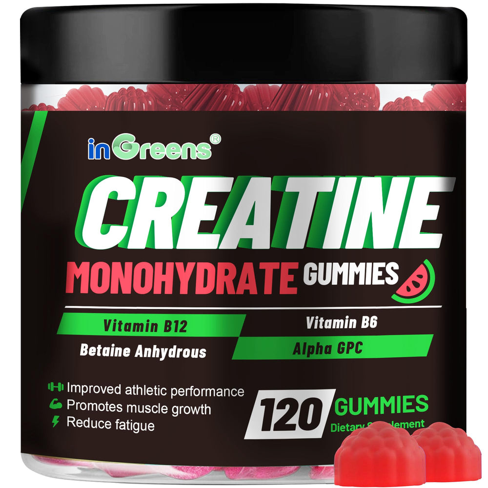 inGreens Creatine Monohydrate Gummies bottle for daily sugar-free performance support.