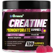 inGreens Creatine Monohydrate Gummies packaging shows a convenient daily serving for on-the-go athletes.