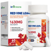 inGreens Red Vine Leaf Extract bottle shows premium formula for vascular support and circulation