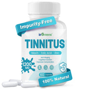 inGreens tinnitus relief bottle shown, supporting inner ear comfort and everyday calm.