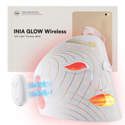 INIA red-light therapy mask on face for radiant skin