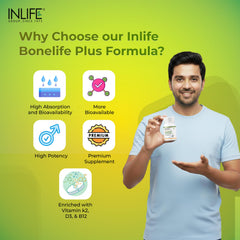 INLIFE vegetarian tablets pack shown to appeal to plant-based users.