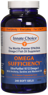 Innate Choice Omega Sufficiency Lemon bottle for easy daily omega intake.