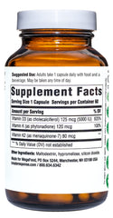 Label close-up shows D3 and K vitamins for bone and immune support.