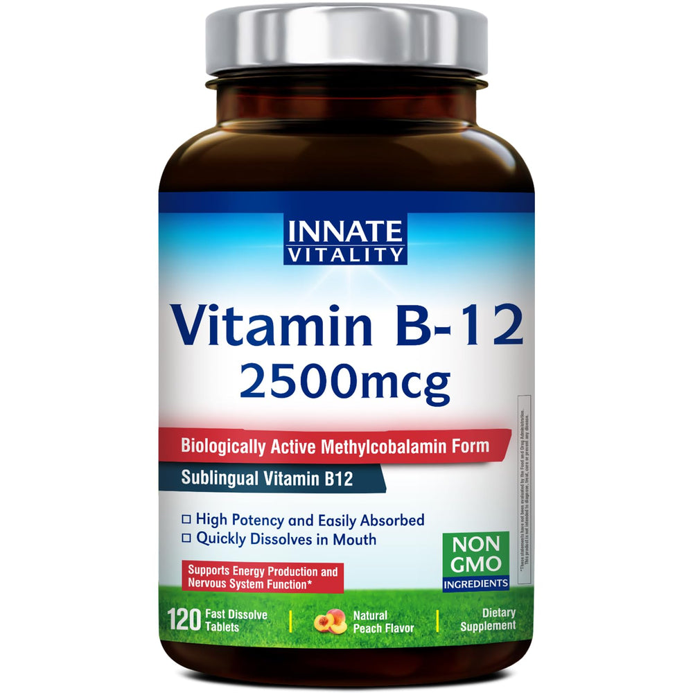 Innate Vitality B12 2500mcg tablet melts quickly to support energy metabolism