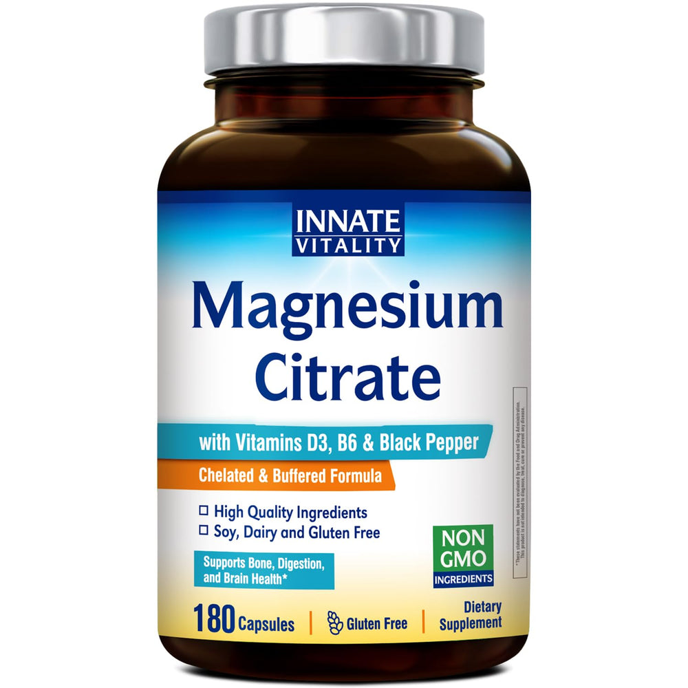 Innate Vitality Magnesium Citrate bottle front—daily relaxation support
