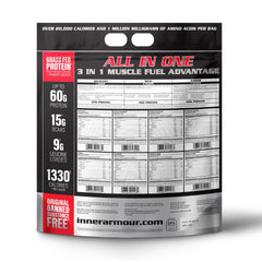 Inner Armour Anabolic Peak scoop closeup emphasizing 50 g protein per serving for muscle growth.