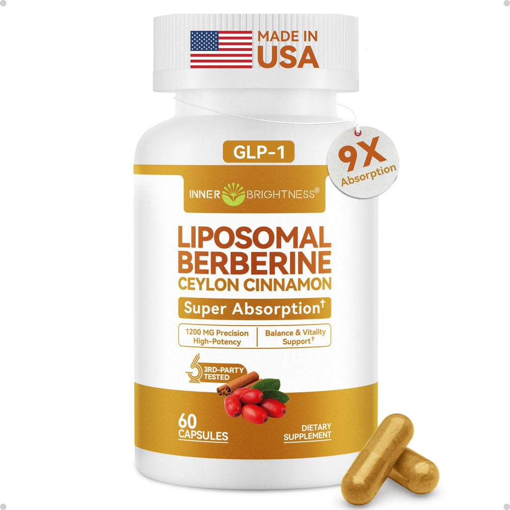 Inner Brightness liposomal berberine with cinnamon bottle showing daily supplement ritual