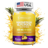 Inner Brightness magnesium glycinate gummies bottle front for easy daily support in pineapple flavor