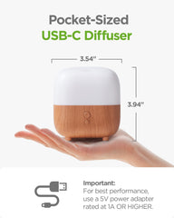 InnoGear 150ml diffuser top view shows space-saving design on a shelf.