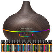 InnoGear aromatherapy diffuser 400ml dark wood fills large spaces with calming mist.