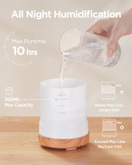 InnoGear diffuser with ambient lighting sets a calming mood.