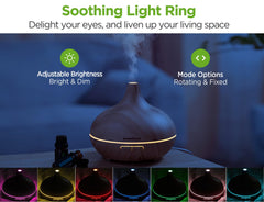 InnoGear diffuser LED light ring enhances ambiance in the evening