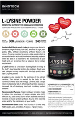 Innotech Nutrition Solutions L-Lysine powder pour view for convenient mixing.