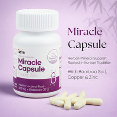 INSAN BAMBOO SALT 9X roasted capsules scene emphasizes purity and safety.