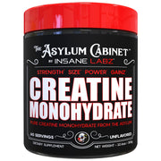 Insane Labz Insane Creatine Monohydrate powder bottle showing the neutral, unflavored formula.