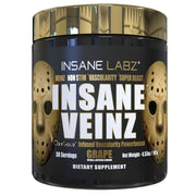 Insane Labz Insane Veinz Gold bottle pour with grape flavor and nitric oxide support