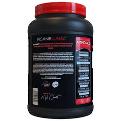 Insane Labz Insane Whey birthday cake scoop presents convenient protein delivery for lean muscle goals.
