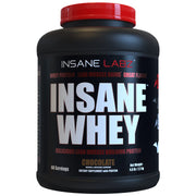 Insane Labz Insane Whey bottle on counter for convenient post-workout protein.