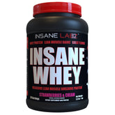 Insane Labz Insane Whey bottle with Strawberries & Cream for post-workout recovery