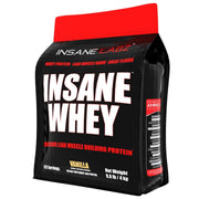 Insane Labz Insane Whey bottle in vanilla flavor for post-workout recovery.
