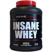 Insane Labz Insane Whey vanilla scoop for post-workout lean muscle support.
