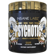 Insane Labz Psychotic Gold bottle pour for a powerful training energy boost.