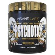 Insane Labz Psychotic Gold bottle ready to fuel intense training sessions.