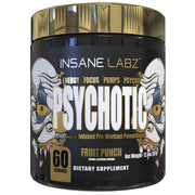 Insane Labz Psychotic Gold bottle showing bold energy and pump potential.