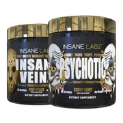 Insane Labz Psychotic Gold gummies bottle for tasty pre-workout energy and focus.