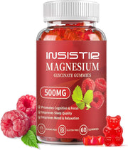 INSISTIR Magnesium Glycinate Gummies raspberry-pack ready for daily relaxation support