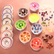 Inspireyes Chakra Candles Set with crystals for meditation and energy balance.