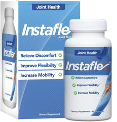 Instaflex bottle front view showing daily joint support for comfortable movement.