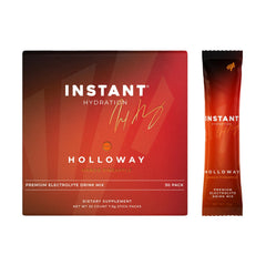 Instant Hydration mango pineapple flavor packets on shelf for convenient, sugar-free hydration.